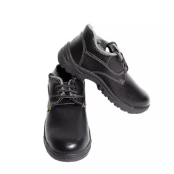 Heavy Duty Pack of 10 PVC Sole Leather Safety Shoe with Steel Toe Cap for Construction, Fire & Chemical Industries etc.(Size-6)
