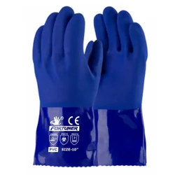 Fortuner PVC Supported Double Dipped Hand Gloves, Slip-Resistant Grip In Both Wet & Dry Conditions(Pack-1 Pair,Size-10 Inch)