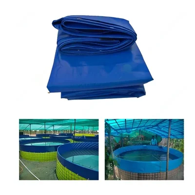 1250 GSM 3 mtr 9000 L Round Tarpaulin Sheet for Aquaculture Biofloc Fish Tank Farming, Polyvinyl Chloride (PVC)