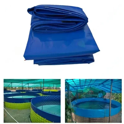 ZN GLOBAL 550 GSM Round Tarpaulin Sheet for Aqua Farming(Size-6 Meter Dia,Capacity-30000 L)