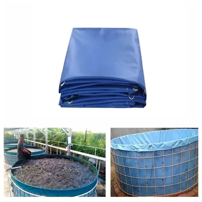 ZN GLOBAL 650 GSM Round Tarpaulin Sheet for Aqua Farming(Size-8 Meter Dia,Capacity-60000 L)