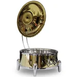 Stainless Steel Round Golden Chafing Dish with Hanging Lid, PVD Coated Golden Chafing Dish (8 LTR)