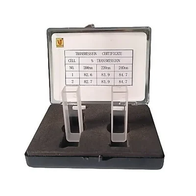 Set of 2 pcs 10 mm Quartz Cuvettes with 3.5 ml Volume for Visible & UV/VIS Spectrophotometer