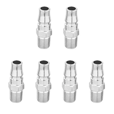 Wadfow 2pcs setof 1/4-Inch Quick Connector Pipe Air Compressor Coupler Plug Hose Fittings Coupling (WQP2953 ) Pack of 3