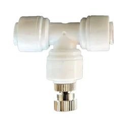 6MM Quick Pushing Nozzles And 1/4 inch (0.635 cm) Three Way T Connectors For Mist System (Pack Of 5)