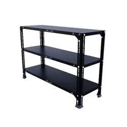 Alija 24 x 29 x 12 Inch 3 Shelves Multipurpose Storage Rack(Gauge-24 Gauge Shelves & 18 Gauge Angle,Color-Black)