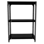 FIDVI® 9D X 23L X 30H Inch 3 Shelves Powder Coated Slotted Angle Metal Rack With Accessories Colour-Black & Grey(SR-523)