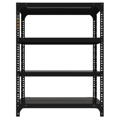 FIDVI® 9D X 23L X 30H Inch 4 Shelves Powder Coated Slotted Angle Metal Rack With Accessories ( SR-002)