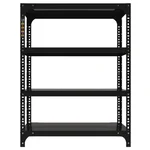 FIDVIĀ® 9D X 23L X 30H Inch 4 Shelves Powder Coated Slotted Angle Metal Rack With Accessories ( SR-002)