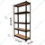 Keepwell 63 x 32 x 16 Inch 5 Wooden Adjustable Shelves Boltless Rack For Multipurpose uses