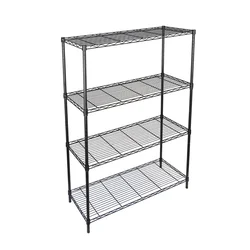 Rackwell 60 x 48 x 15 Inches 4-Shelves Mild Steel Black Coated Boltless Rack For Multipurpose Uses