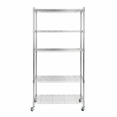 Rackwell 14 x 24 x 72 inch 5 Shelves Stainless Steel Adjustable Storage Unit With Steel Organizer Wire Rack