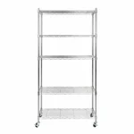 Rackwell 14 x 24 x 72 inch 5 Shelves Stainless Steel Adjustable Storage Unit With Steel Organizer Wire Rack