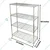 Rackwell 24 x 14 x 60 inch 4 Shelves Height Adjustable Stainless Steel Standing Black Finished Multi Purpose Rack