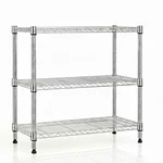 Rackwell 27 x 17 x 30 inch 3 Shelves Boltless Heights Adjustable Mild Steel Wire Shelving Storage Organizer