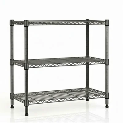 Rackwell 27 x 17 x 30 inch 3 Shelves Boltless Heights Adjustable Mild Steel Wire Shelving Storage Organizer