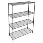 Rackwell 27 x 17 x 45 inch 4 Shelves Height Adjustable Mild Steel Standing Black Finished Multi Purpose Rack