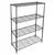Rackwell 27 x 17 x 45 inch 4 Shelves Height Adjustable Mild Steel Standing Black Finished Multi Purpose Rack