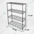 Rackwell 27 x 17 x 45 inch 4 Shelves Height Adjustable Mild Steel Standing Black Finished Multi Purpose Rack