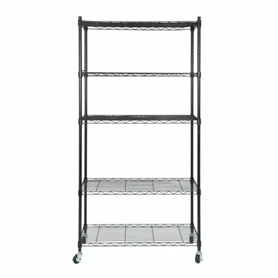 Rackwell 27 x 17 x 60 inch 5 Shelves Mild Steel Adjustable Storage Unit With Steel Organizer Wire Rack