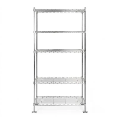 Rackwell 27 x 17 x 60 inch 5 Shelves Stainless Steel Adjustable Storage Unit With Steel Organizer Wire Rack