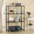 Rackwell 30 x 14 x 45 inch 4 Shelves Height Adjustable Mild Steel Standing Black Finished Multi Purpose Rack