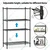 Rackwell 30 x 14 x 45 inch 4 Shelves Height Adjustable Mild Steel Standing Black Finished Multi Purpose Rack