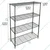 Rackwell 30 x 14 x 45 inch 4 Shelves Height Adjustable Mild Steel Standing Black Finished Multi Purpose Rack