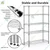 Rackwell 30 x 14 x 60 inch Height Adjustable 5 Shelf Stainless Steel Boltless Rack For Indoor/Outdoor Use