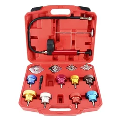 Keaa 14 Pcs Radiator Pressure Tester Kit for Cooling System Leak Detection with Vacuum Pump and Case