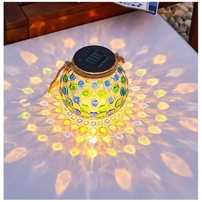 Gramstrong LED Solar Waterproof Rangoli Jar Light of Warm White Colour for Decorating Garden, Patio (Pack of 3)