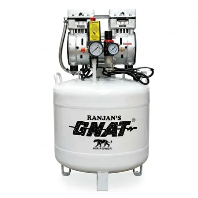 GNAT 1.5 HP Oil Free Vertical Tank Silent Air Compressor 45L for Dental, Medical and Lab Use 