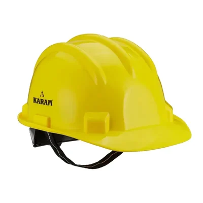 Karam PN 521 ISI Marked Safety Helmet With Ratchet Type Adjustment For Outdoor Head Protection (Colour : Yellow)(Pack-4)