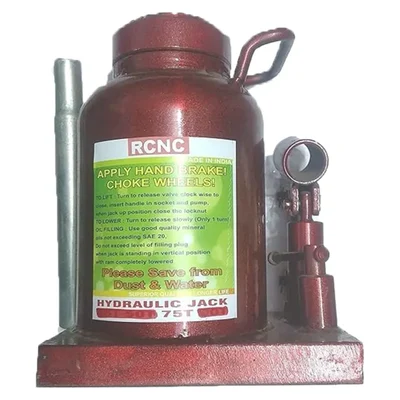 RCNC 75 Ton Hydraulic Bottle Jack for Trucks, Industrial Equipment, and Farm Vehicles - 405 mm Max. Lifting Height