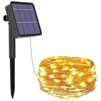 GIGAWATTS GW-501-100 100 LED Solar Fairy String Light 12m Decorative Lamp with 2V Panel 800 mAh Ni-MH Outdoor (Pack of 1)