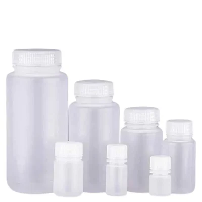COMETEK 125ml (Pack of 12) Polypropylene Reagent Bottle Wide Mouth Autoclavable Leak Proof Bottle for Laboratory Use