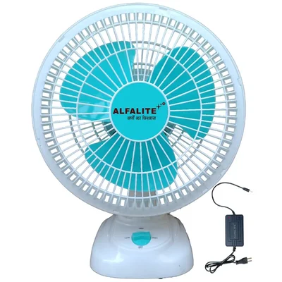 Alfalite Classic-3 24W DC Solar Table Fan, 9 Inch Sweep With In-Built Rechargeable Battery For Indoor And Outdoor Usage