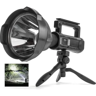 Gramstrong Rechargeable Handheld Spotlight With 200000 Lumens Led Spot Flashlight for Outdoor, Hunting & Camping Purpose