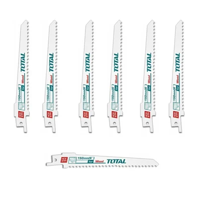 Total 150 mm Reciprocating Saw Blades for Wood Cutting (TAC52644D)- Pack Of 7