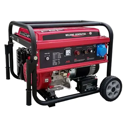 5.5 KVA Recoil and Electric Start Petrol Welding Generator With 25L Fuel Tank Capacity