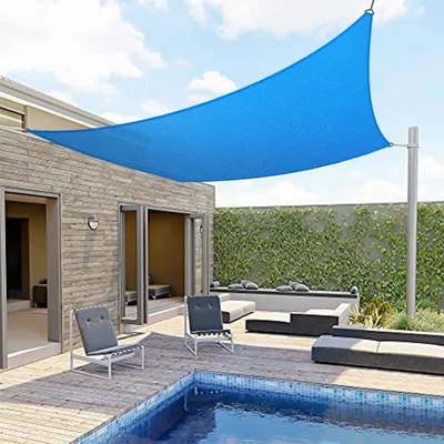 HIPPO Rectangle (9.5FTX13FT) Shade Sail Premium 180 GSM Sun Shade UV Block for Canopy Outdoor Patio Car Parking(Color-Blue)