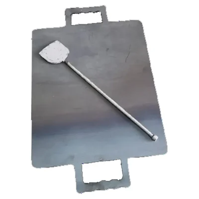 SBWG Iron Flat Rectangle 15x12 inch Dosa / Roti Tawa with Double Side Handle and Free Iron Palta