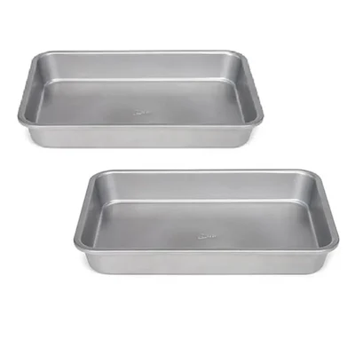 Aluminium 14 x10 Inch Deep Baking Rectangle Oven Tray(Pack-2 Pcs)