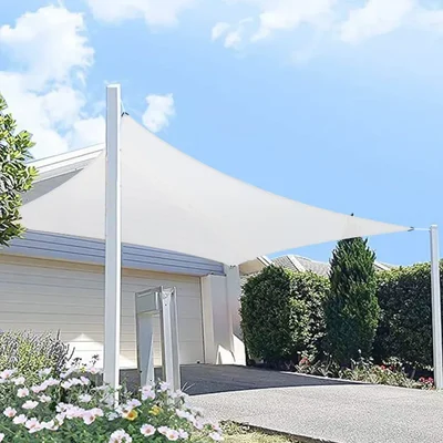 HIPPO Rectangle Shade Sail (12FTX16FT) Affordable 230 GSM Sun Shade UV Block for Canopy Outdoor Patio Car Parking(Color-Arctic-White)