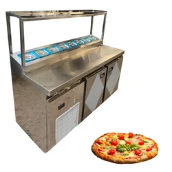 Commercial Rectangular SS Body Pizza Make Line Refrigerator, 59X28X37 inch