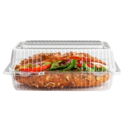 7 Inch Transparent Rectangular Hinged Bakery Box for Cake, Breads Packaging(Pack-50 Pcs)