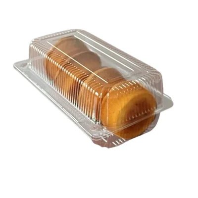 250gm Transparent Rectangular Hinged Bakery Box for Cake, Breads Packaging(Pack-50 Pcs )