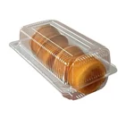 250gm Transparent Rectangular Hinged Bakery Box for Cake, Breads Packaging