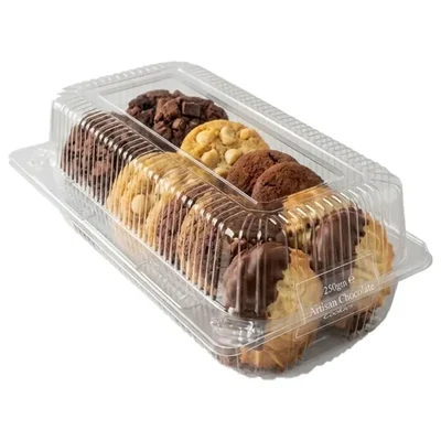 250gm Transparent Rectangular Hinged Bakery Box for Cake, Breads Packaging(Pack-50 Pcs )