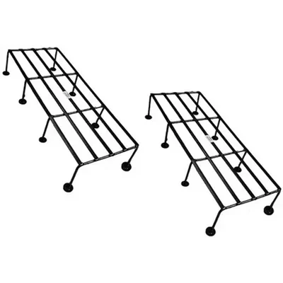 24 Inches Rectangular Metal Plant Stands with Eight Legs for Indoor Outdoor Uses (Pack of 2)
